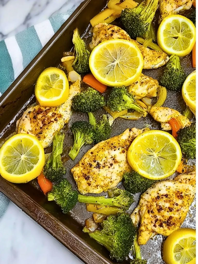 Easy Sheet Pan Lemon Chicken and Veggies Dinner (1)
