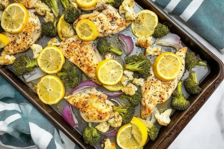 Easy Sheet Pan Lemon Chicken and Veggies Dinner