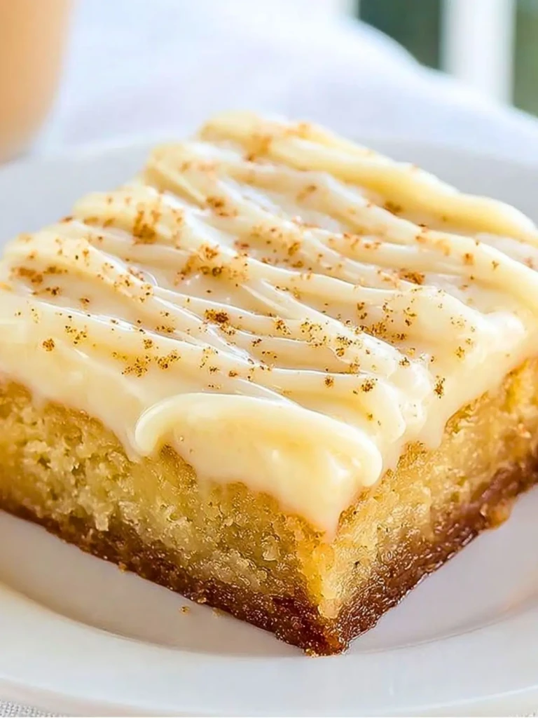 Fudgy Eggnog Bars with Eggnog Glaze (1)
