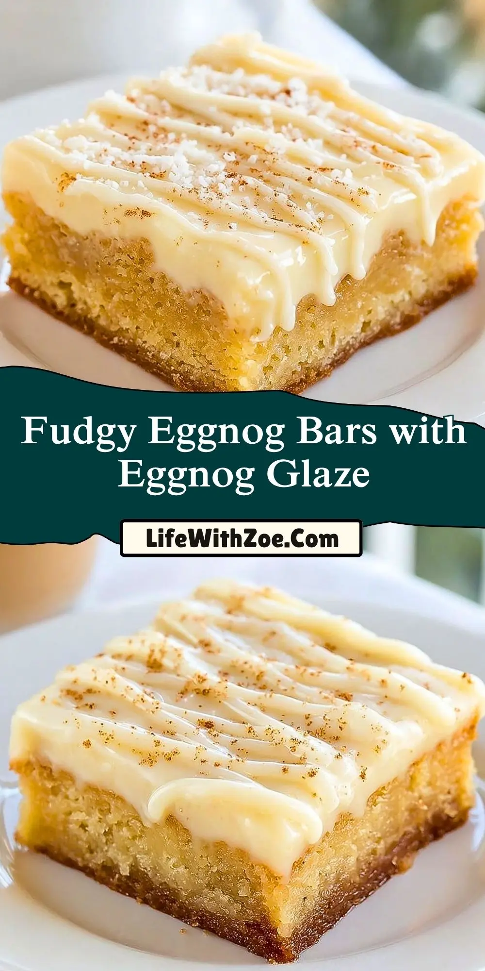 Fudgy Eggnog Bars with Eggnog Glaze (2)