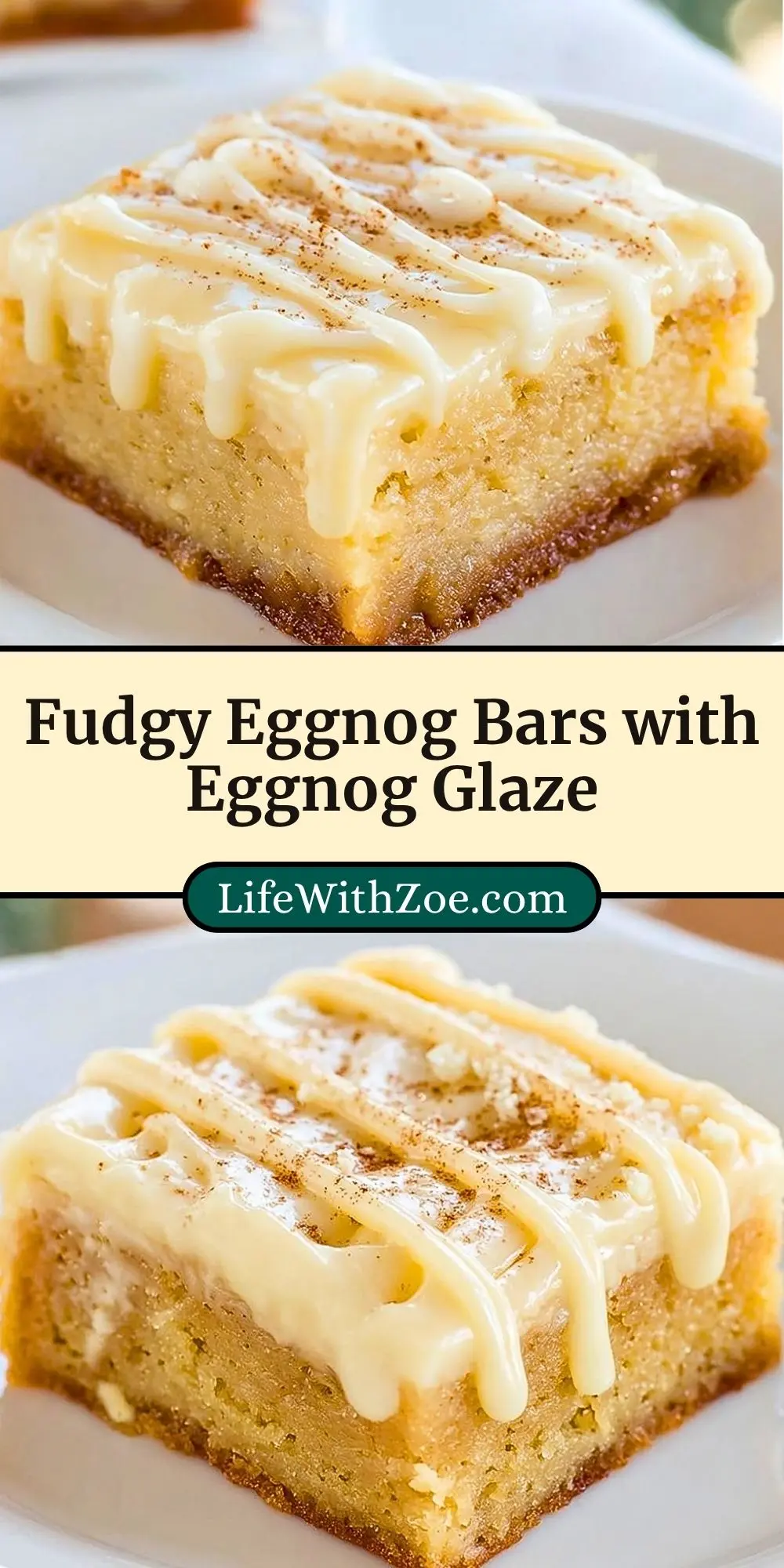 Fudgy Eggnog Bars with Eggnog Glaze (3)