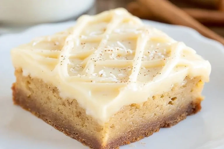 Fudgy Eggnog Bars with Eggnog Glaze