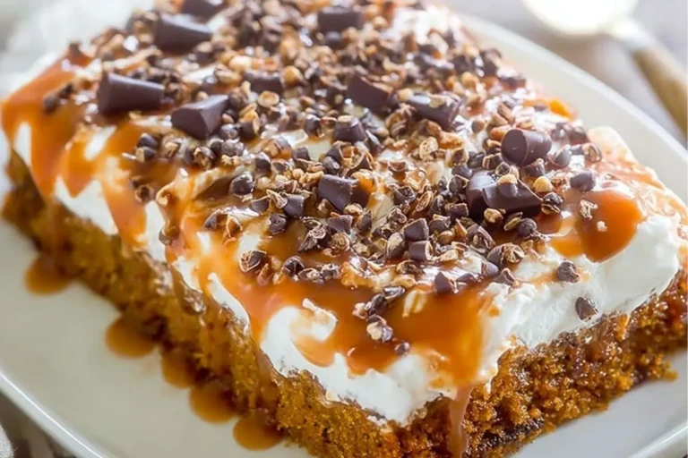 Pumpkin Caramel Poke Cake