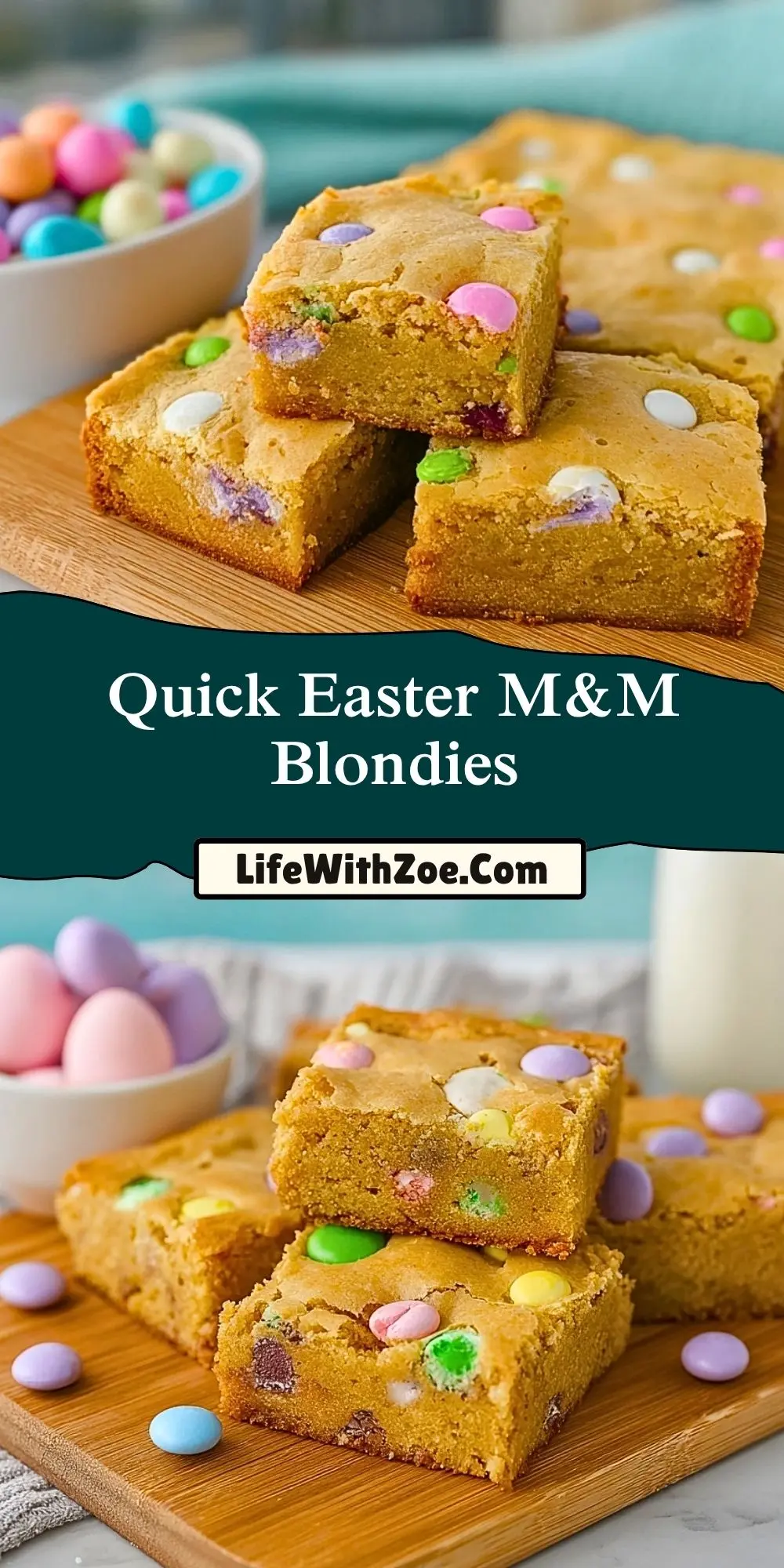 Quick Easter M&M Blondies (2)