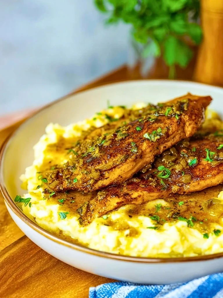 Saucy Herb and Garlic Chicken Skillet with Mashed Potatoes (1)