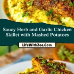 Saucy Herb and Garlic Chicken Skillet with Mashed Potatoes (2)